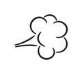 Comic fart cloud. Bad stink balloon. Explosion, angry breath. Cloud of smoke gas in comic style. Funny flatulence symbol