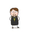 Comic Flushed Face Priest Character Expression Vector Royalty Free Stock Photo