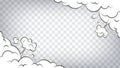 Comic frame background. Cartoon puff cloud frame on transparent background. Boom, pow effect. Explosion with puffs of Royalty Free Stock Photo