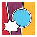 Comic frame with speech bubble. Vector Royalty Free Stock Photo