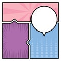 Comic frame with speech bubble. Vector Royalty Free Stock Photo