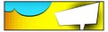 Comic frame template with empty speech bubble with color halftone effect Royalty Free Stock Photo