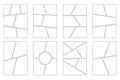 Comic frames on white background. Manga book template with grid for storyboard. Vector mosaic layout for collage. Rectangle Royalty Free Stock Photo