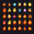 comic game fire flame ai generated Royalty Free Stock Photo
