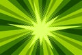 Comic green sunbeam background retro pop art style cartoon