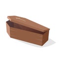Comic illustration of a coffin