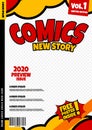 Comic book page template design. Magazine cover Royalty Free Stock Photo