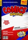 Comic book page template design. Magazine cover Royalty Free Stock Photo