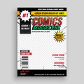 Comic magazine book cover template design Royalty Free Stock Photo