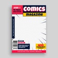 Comic magazine book front page template design Royalty Free Stock Photo
