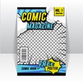 Comic magazine front page layout background template design Royalty Free Stock Photo