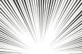 Comic manga radial lines with speed effect for comics book. Black and white explosion background. Flash ray blast glow Royalty Free Stock Photo