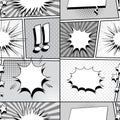 Comic monochrome style seamless pattern Royalty Free Stock Photo