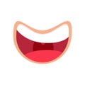 Comic mouth smiling icon. Laughting Vector illustration