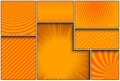 Comic orange frames composition Royalty Free Stock Photo