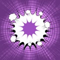 Comic page bright explosive purple template Royalty Free Stock Photo