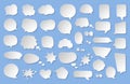 Comic paper cut speak bubble message vector set Royalty Free Stock Photo