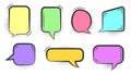 Comic pop art halftone speech bubble vector set Royalty Free Stock Photo