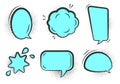 Comic pop art halftone speech bubble vector set Royalty Free Stock Photo