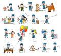 Comic Postman - Set of Concepts Vector illustrations