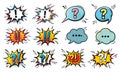 Comic Punctuation Speech Bubbles Set with Exclamation Question and Ellipsis Royalty Free Stock Photo
