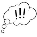 Cartoon comic exclamation mark bubble cloud Royalty Free Stock Photo