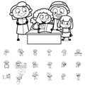 Comic Retro Old Granny - Collection of Concepts Vector illustrations