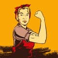 Comic Retro Strong Powerful Woman