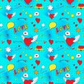 Comic seamless pattern for Valentine Day Royalty Free Stock Photo