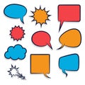 Comic book colored empty speech bubble for text