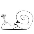 Comic slug in black and white