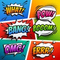 comic sound effect speech bubble pop art in cartoon style