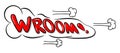 Comic sound effect wroom Royalty Free Stock Photo