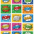 Comic sound effects isolated on white background Royalty Free Stock Photo