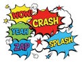 Comic sound effects isolated on white background Royalty Free Stock Photo