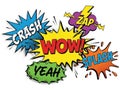 Comic sound effects isolated on white background Royalty Free Stock Photo