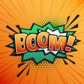 Comic sound text effect of boom in pop style art Royalty Free Stock Photo