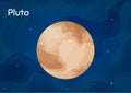 Comic space planet Pluto vector illustration.