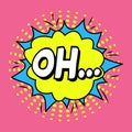 Comic Speach Bubble Effect Oh. Vector Royalty Free Stock Photo