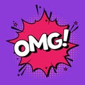 Comic Speach Bubble Effect Omg. Vector Royalty Free Stock Photo