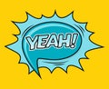 Comic Speach Bubble Effect Yeah. Vector Royalty Free Stock Photo