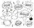 Comic speech balloons and Boom explosion bubble. Vector Illustration