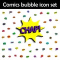 Comic speech bubble with expression text chap icon. Comic icons universal set for web and mobile