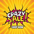 Comic speech bubble with expression text Crazy Sale!