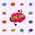 Comic speech bubble with expression text dream icon. comic icons universal set for web and mobile