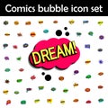 Comic speech bubble with expression text dream icon. Comic icons universal set for web and mobile