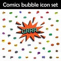 Comic speech bubble with expression text grrr ... Icon. Comic icons universal set for web and mobile