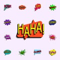 Comic speech bubble with expression text haha icon. comic icons universal set for web and mobile