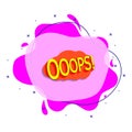 Comic speech bubble with expression text ooops liquid bacdge icon. Simple color vector of people around the world icons for ui and Royalty Free Stock Photo