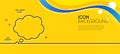 Comic Speech bubble line icon. Chat sign. Minimal line yellow banner. Vector